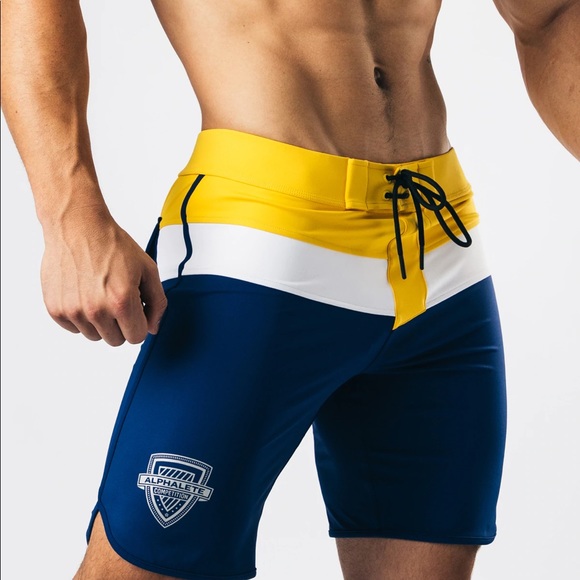 Alphalete Other - Alphalete Yellow/Navy Men’s Titan Board Shorts Sz Small